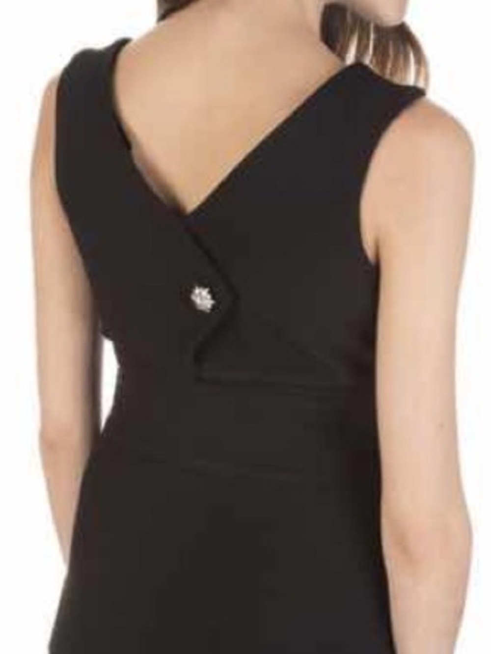 Maje Rhea Crepe Sleeveless Dress Jewel Accent V-Neck Cocktail Wedding Guest - Picture 4 of 16